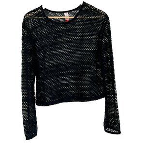 No Boundaries Juniors Open Crochet Top Cover Up M (7-9) Hippie Boho Beach Layers